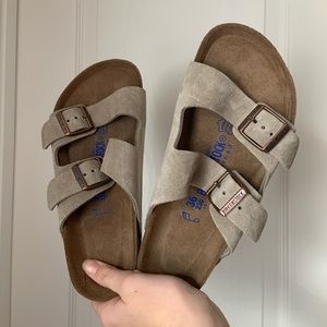 Birkenstock’s- Arizona suede leather sandals